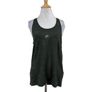Nike Air Tank Top Womens M Medium Dark Green Dri Fit Textured Racerback Running